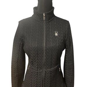 Spyder Black Core Jacket with High Collar and Full Zipper Size Small